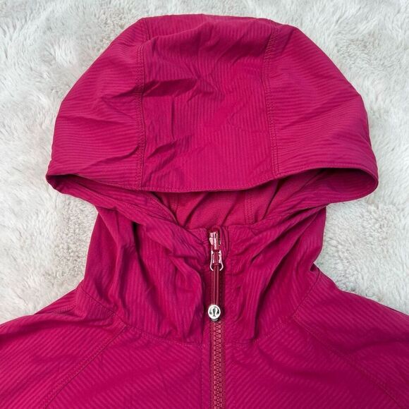 LULULEMON In Flux Jacket Womens 4 Cranberry Pink Dance Studio Reversible Hooded - Picture 3 of 11